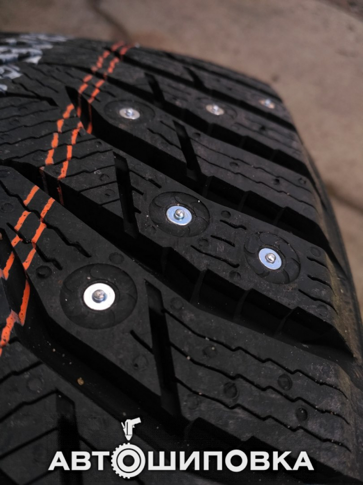 Ошиповка легковых зимние шин 205 55 16 KUMHO WI-31 - 150 шипов 8-10-2